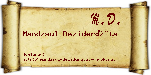 Mandzsul Dezideráta névjegykártya